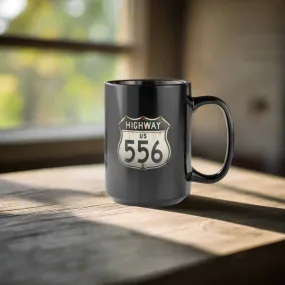 Highway 556 Black Mug, 15oz