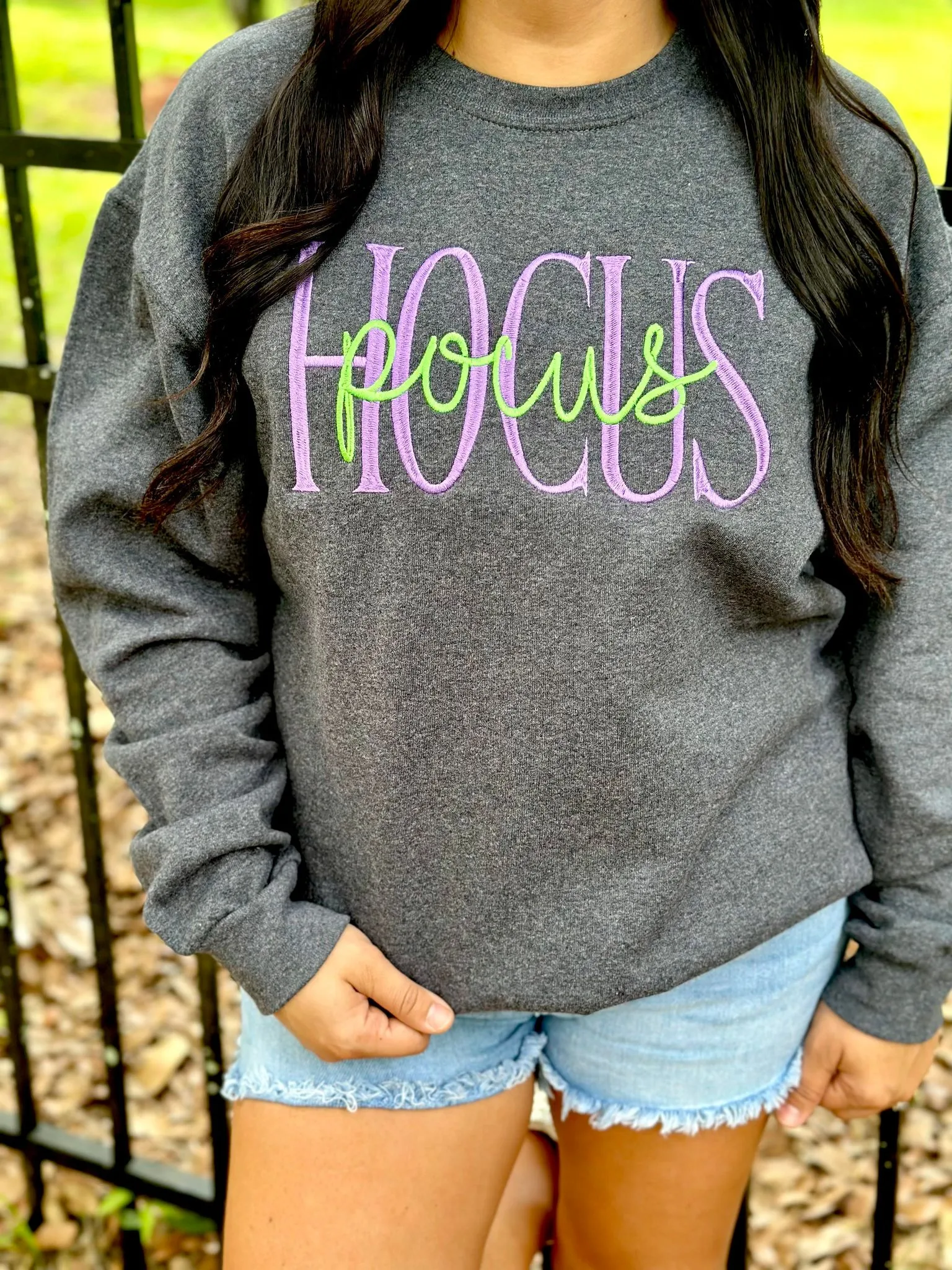 Hocus Pocus Stacked Embroidery Sweatshirt