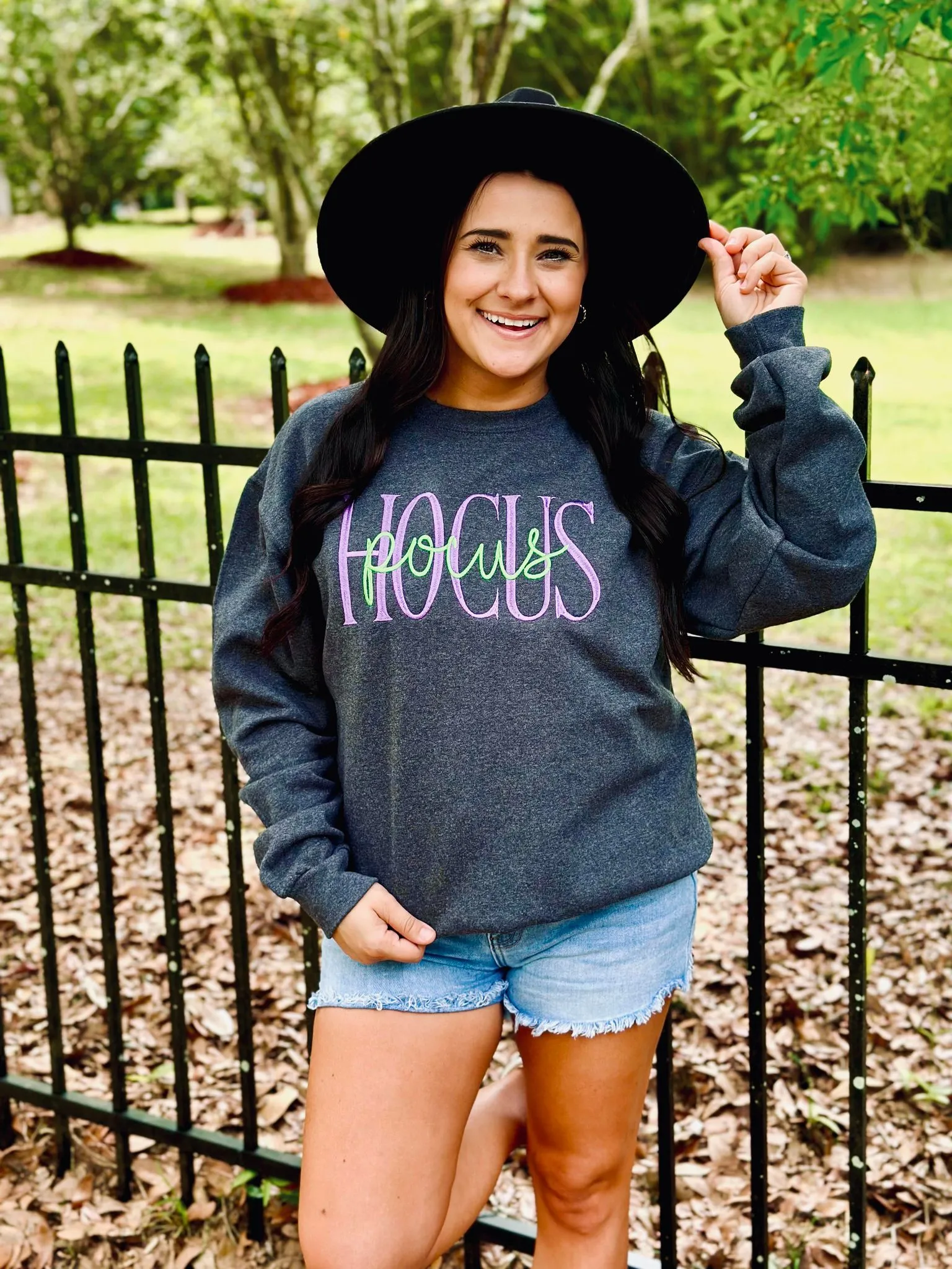 Hocus Pocus Stacked Embroidery Sweatshirt