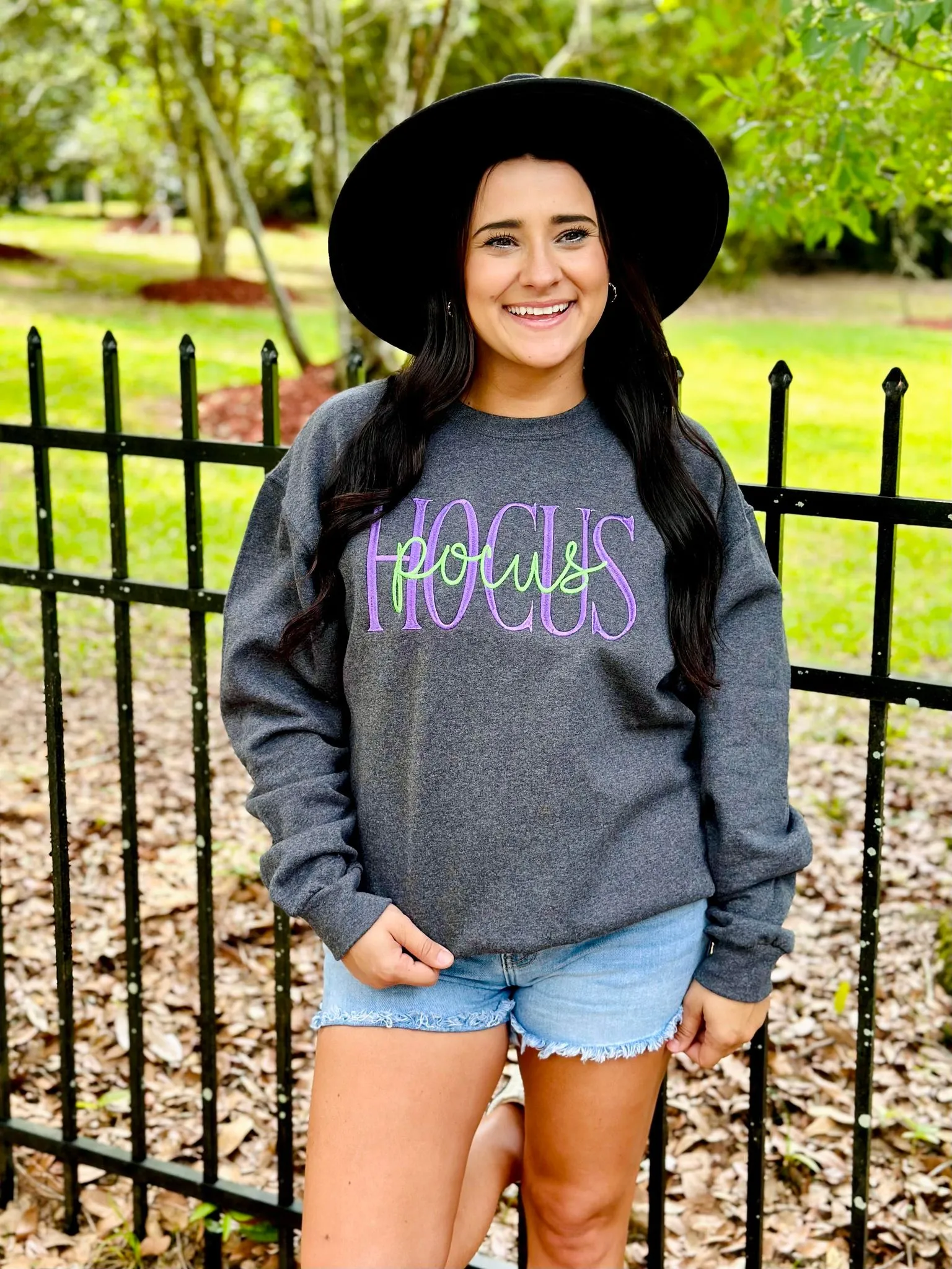 Hocus Pocus Stacked Embroidery Sweatshirt