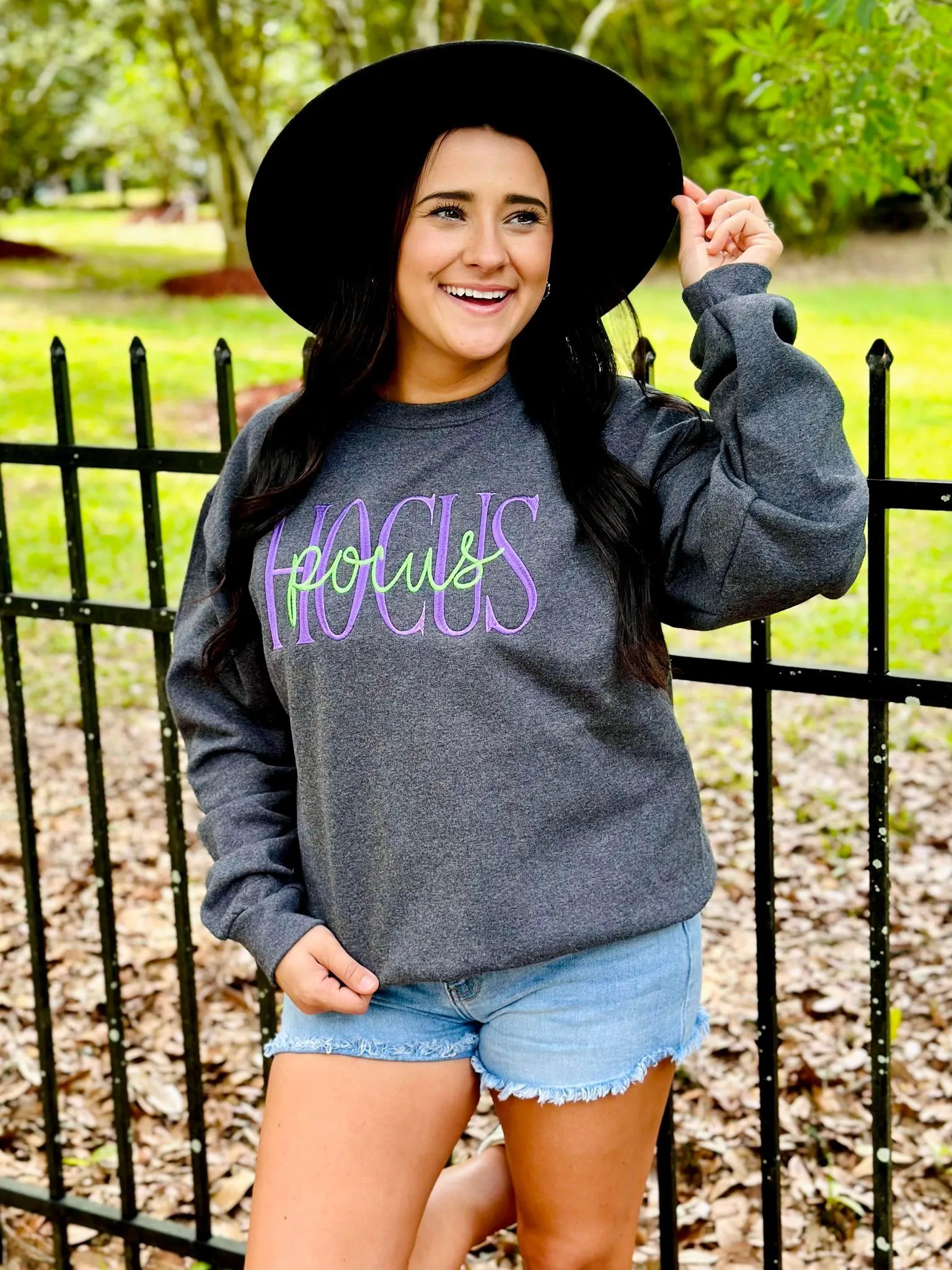 Hocus Pocus Stacked Embroidery Sweatshirt