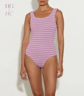 Hunza G x Helena Christensen Square Neck Stripe Swim