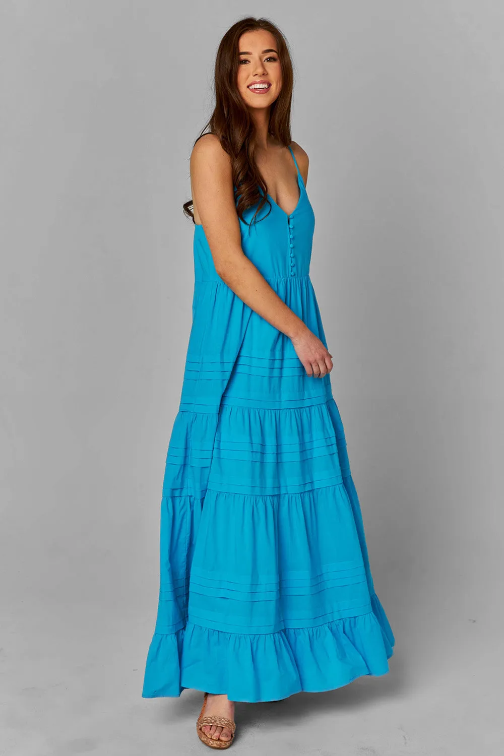 Jaxon Tiered Maxi Dress - Ocean