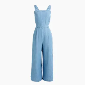 J.crew Cross-back DENIM JUMPSUIT Mamamia Overalls - Light Blue