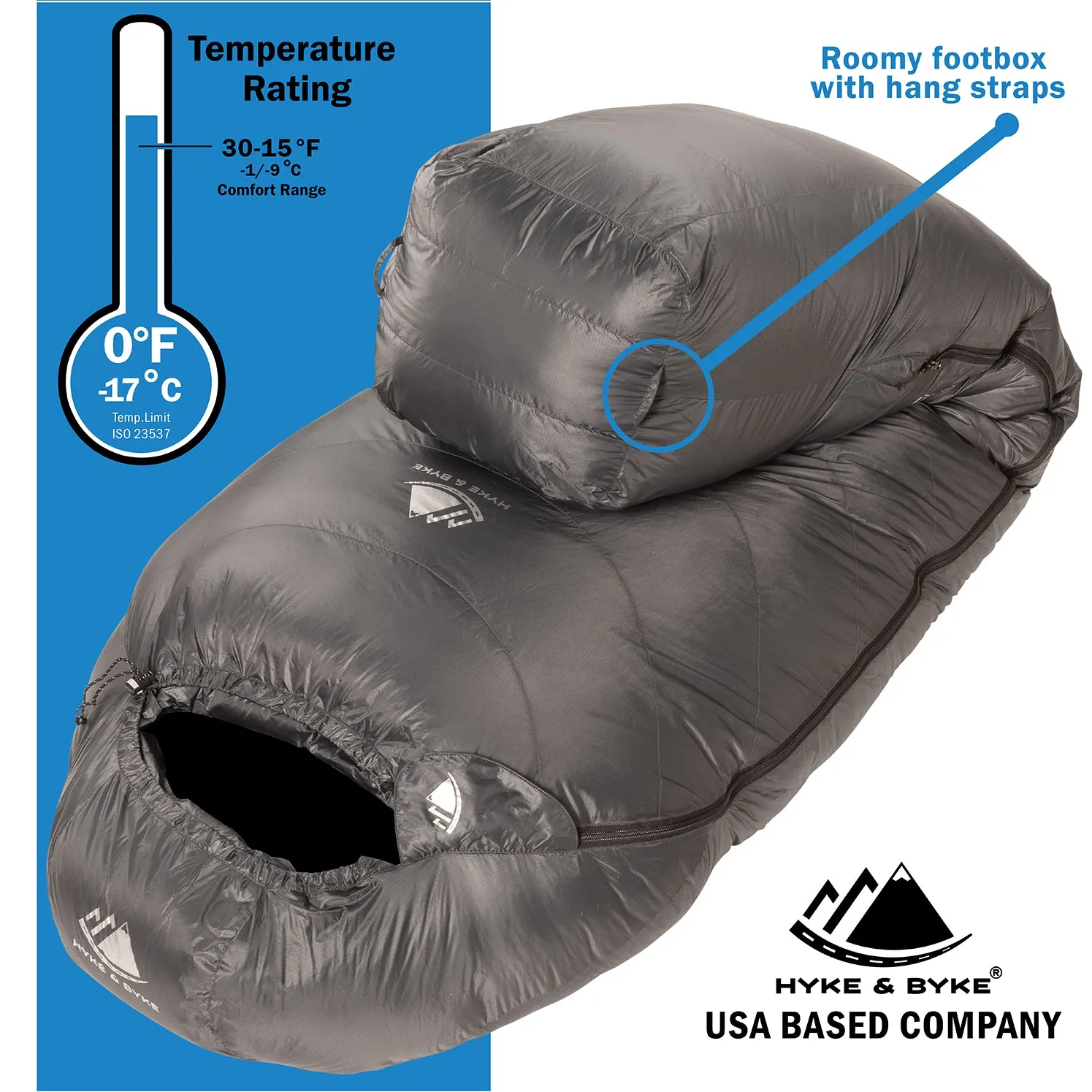 Katahdin 0°F 625 Fill Power Hydrophobic Sleeping Bag with Advanced Synthetic