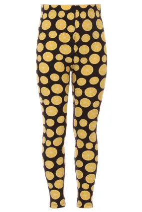 Kid's colorful Lemon Fruit Pattern Printed Leggings