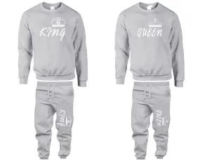 King Queen Couple Matching Top Bottom Set Sweaters and Jogger Pants