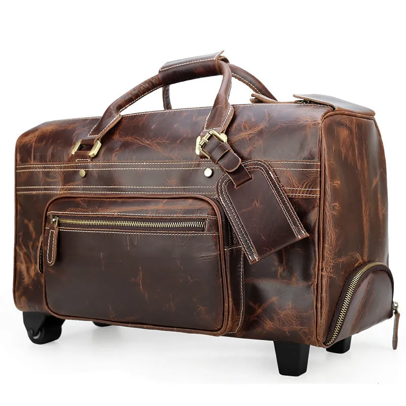 Leather Luggage Bag, Duffel Bag, Retro Travel Bag, Large Capacity Weekend Bag, Travel Gifts