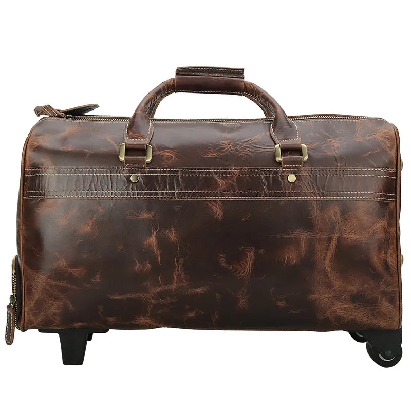 Leather Luggage Bag, Duffel Bag, Retro Travel Bag, Large Capacity Weekend Bag, Travel Gifts