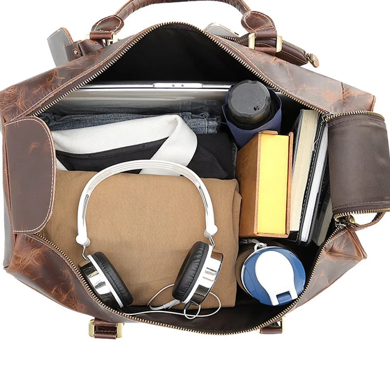 Leather Luggage Bag, Duffel Bag, Retro Travel Bag, Large Capacity Weekend Bag, Travel Gifts