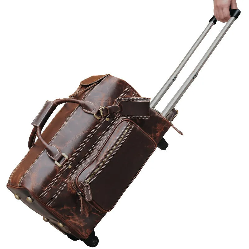 Leather Luggage Bag, Duffel Bag, Retro Travel Bag, Large Capacity Weekend Bag, Travel Gifts