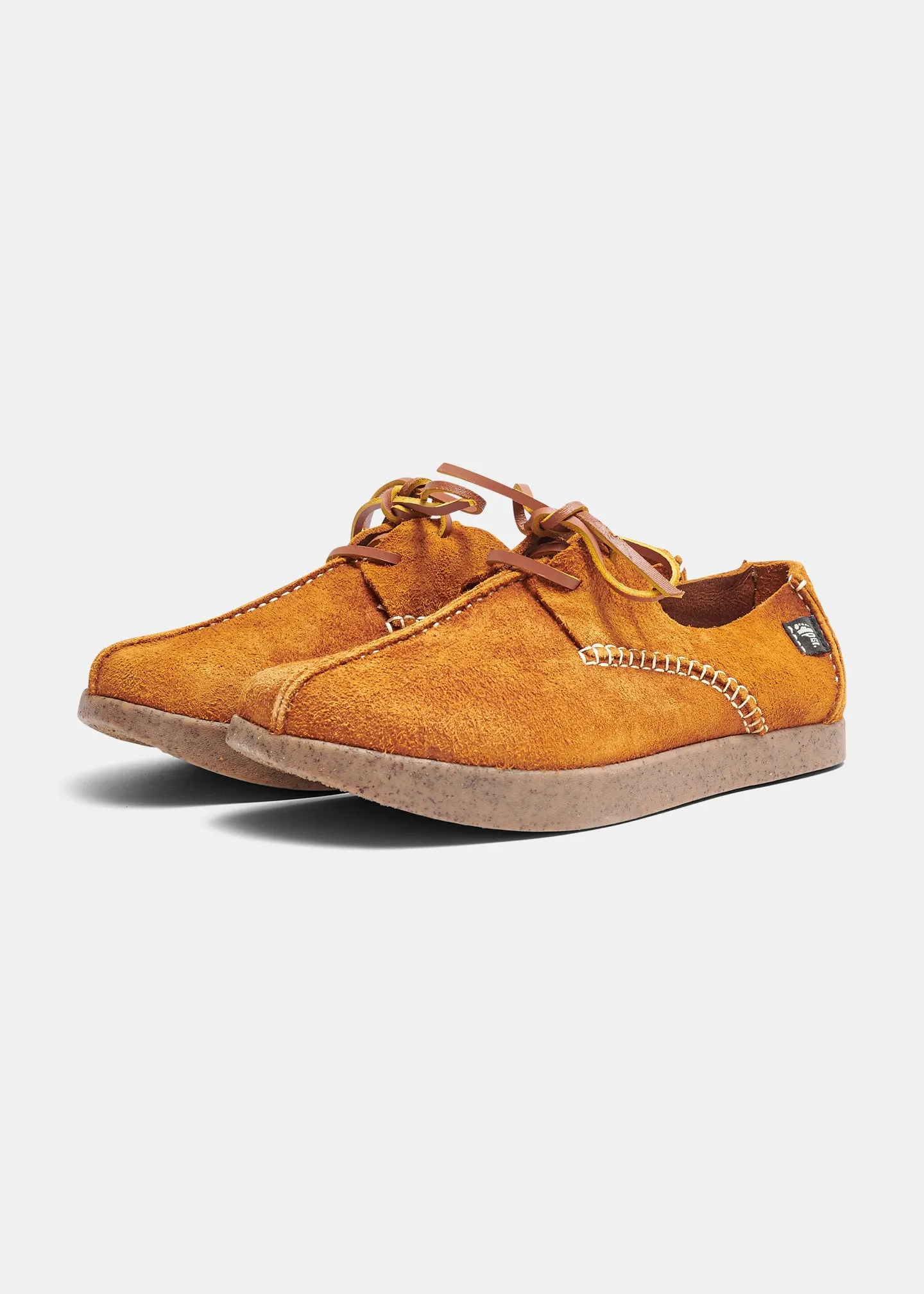 Lennon Reverse Tumbled Shoe on Negative Heel - Chestnut Brown