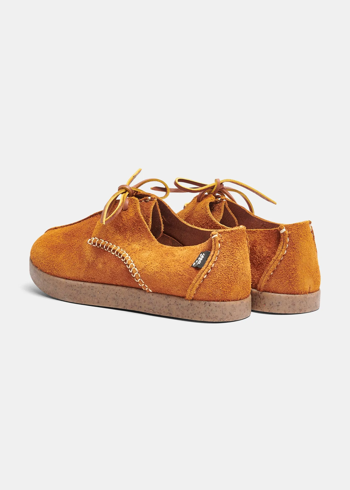 Lennon Reverse Tumbled Shoe on Negative Heel - Chestnut Brown