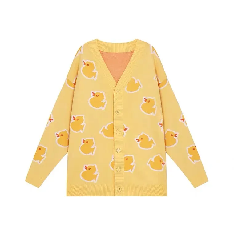 little duck creamy yellow cardigan