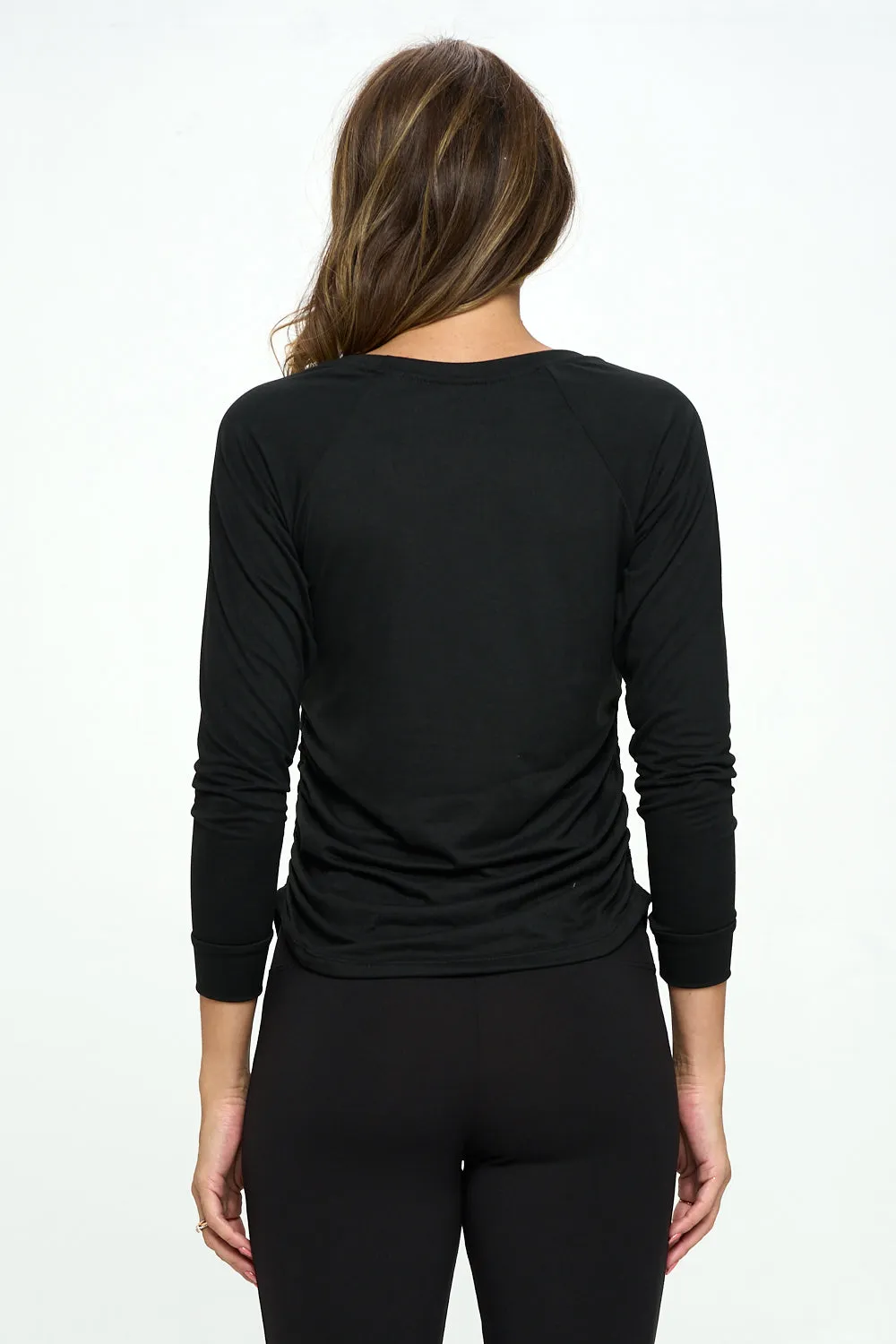 Lois - Black Ultra Lightweight Long Sleeve w Cinch Sides