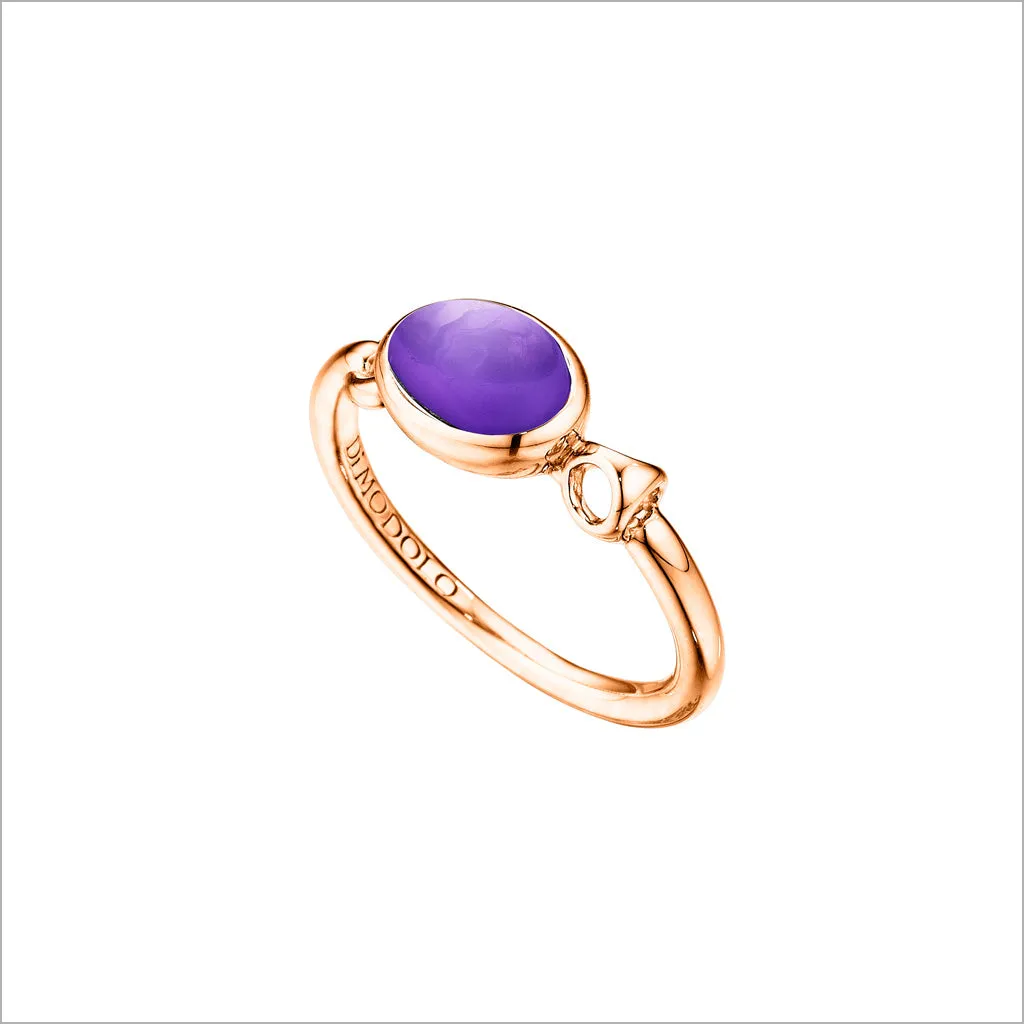 Lolita Amethyst Ring in Sterling Silver plated with 18k Rose Gold