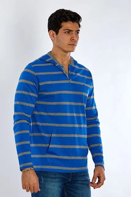 LONG SLEEVE STRIPED T-SHIRT - BLUE FONSE