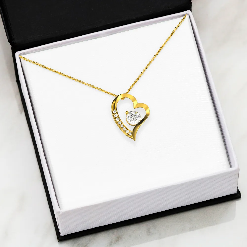 LOVE Forever Heart Necklace With Mom To Daughter Forever Message Card