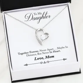 LOVE Forever Heart Necklace With Mom To Daughter Forever Message Card