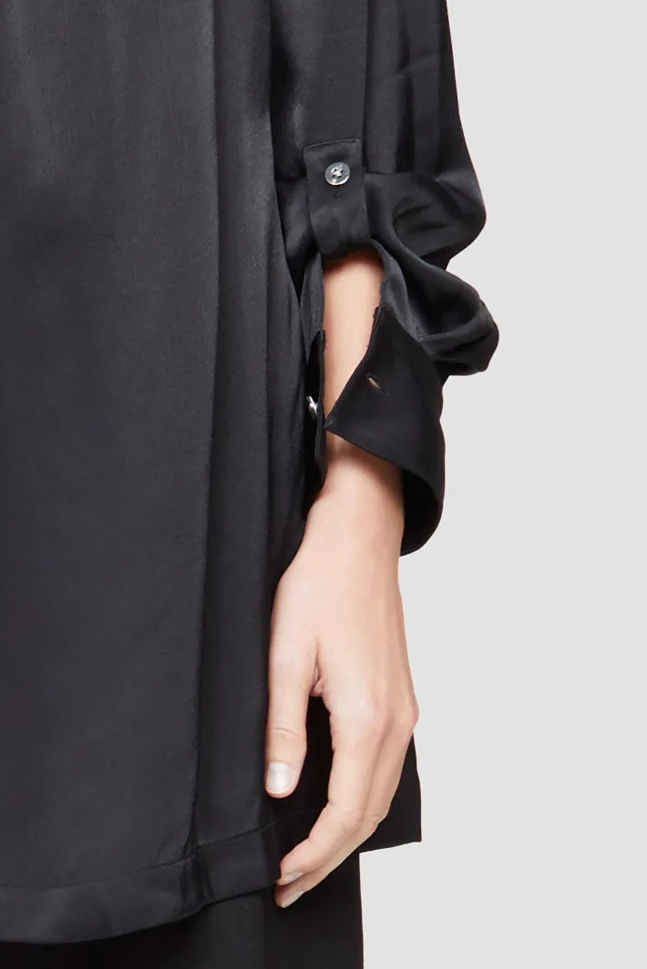 Ls Satin Oversized Drape Colla