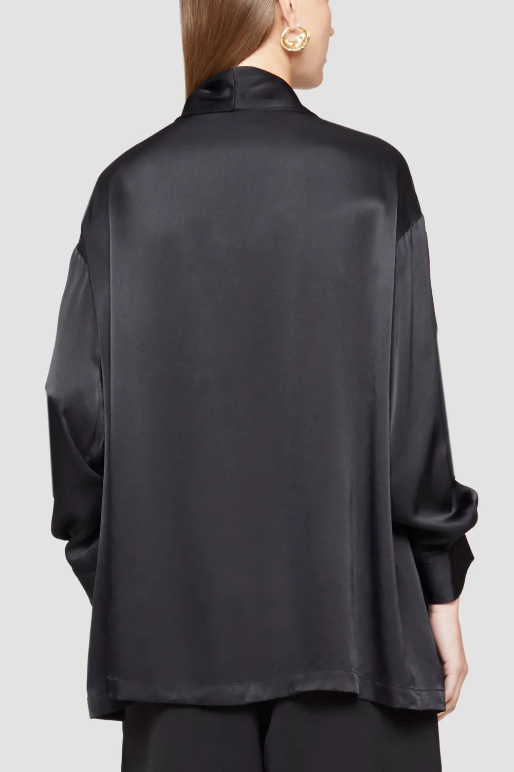 Ls Satin Oversized Drape Colla