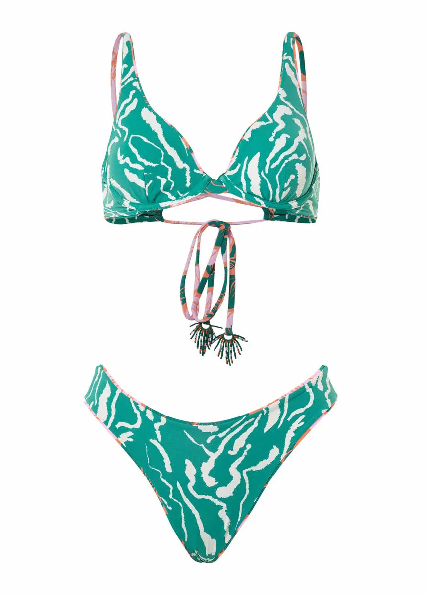 Maaji Floral Stamp Flirt Thin Side Bikini Bottom