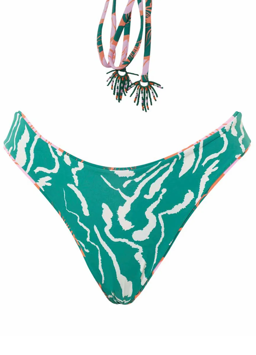 Maaji Floral Stamp Flirt Thin Side Bikini Bottom