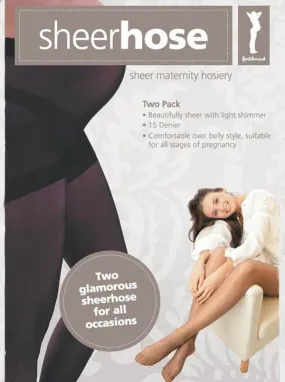 Maternity 'Fertile Mind' 2 pack Sheer Pantyhose - Black