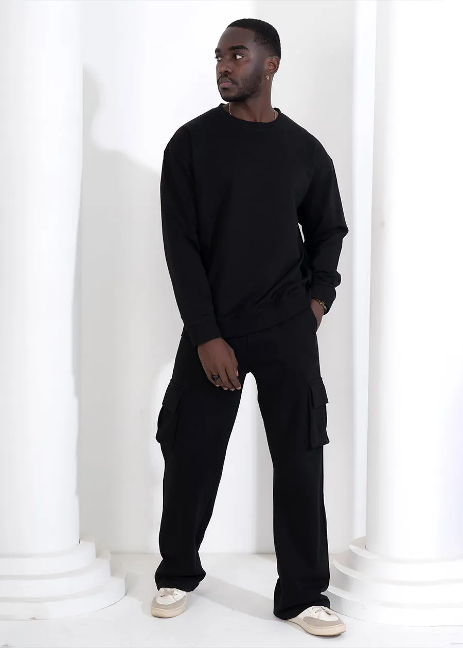 Men Premium Terry Co-ord Set - Black