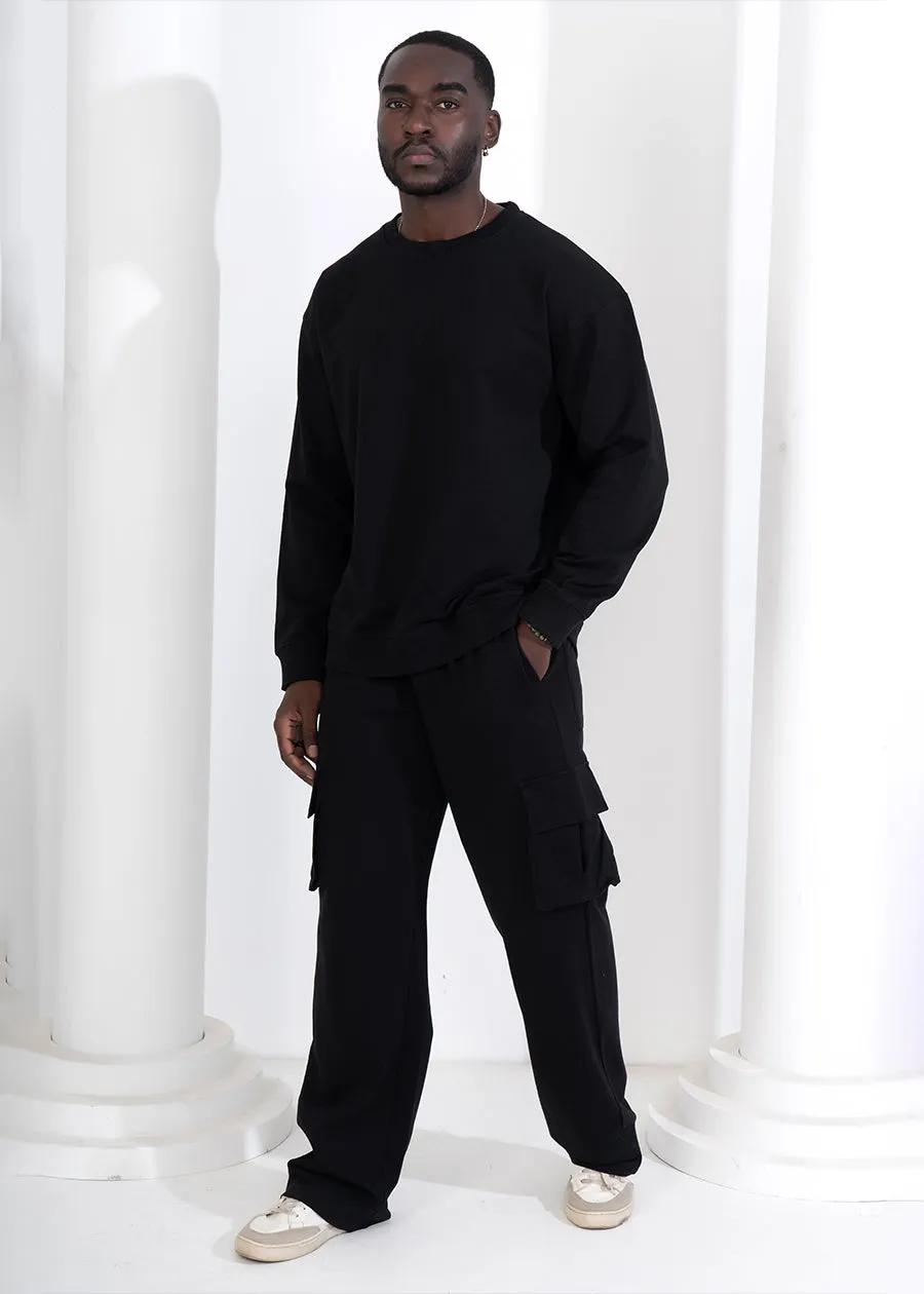 Men Premium Terry Co-ord Set - Black