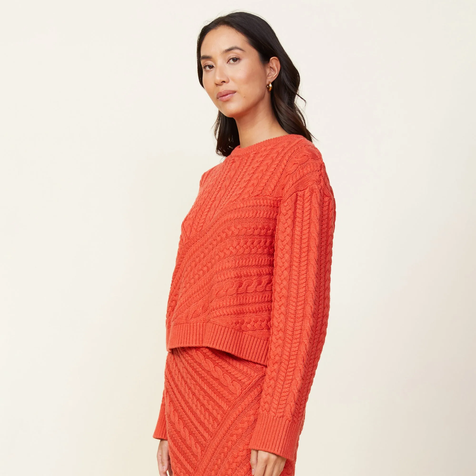 Merino Wool Cable Knit Sweater