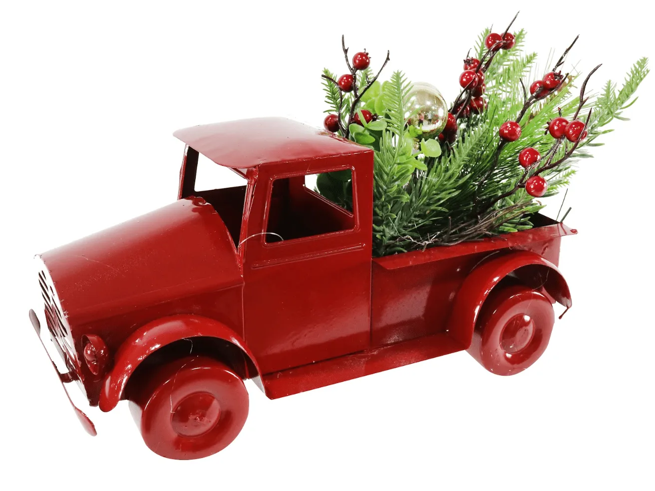 Metal Pick Up Car with Tree Deco 4 Asst