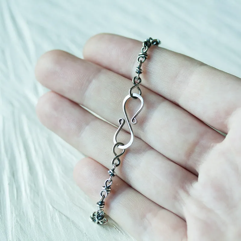 Minimalist Sterling Silver Chain Bracelet, Sterling Silver