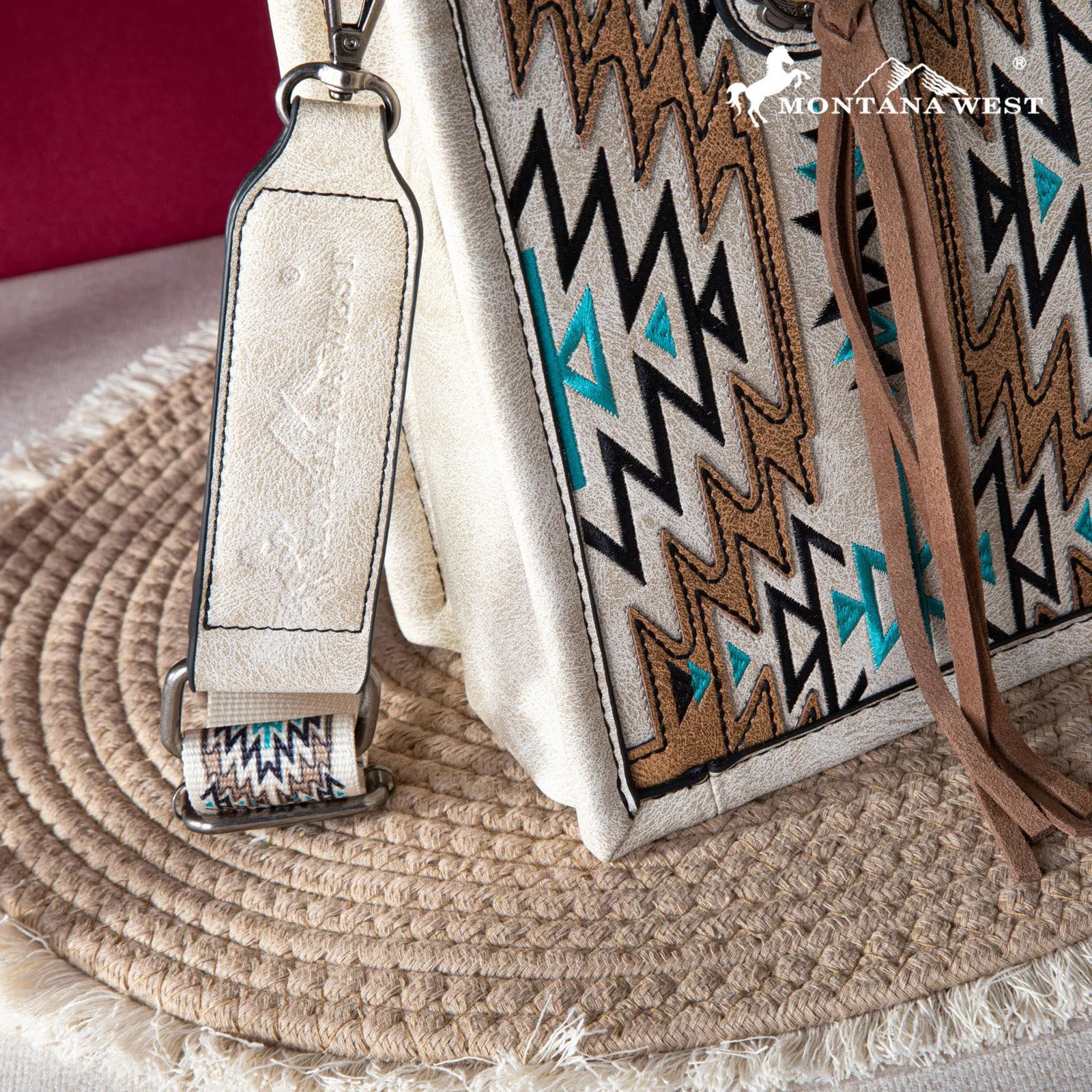 Montana West Southwestern Aztec Crossbody Tote Bag