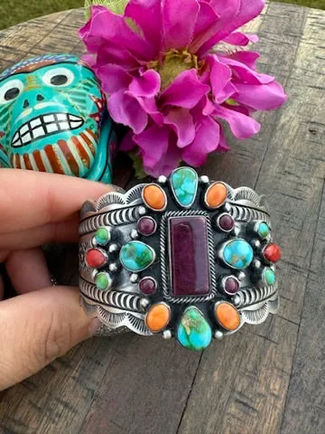 Multi Color Stamped Cuff