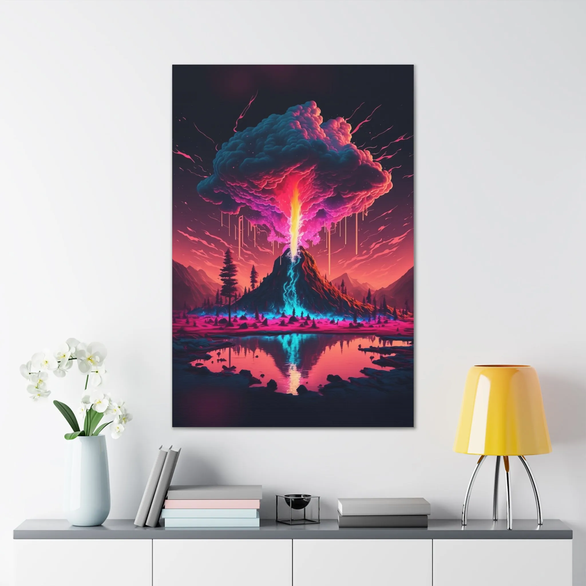 Mystic Mountain Etheric Eruption Canvas Spiritual Decor