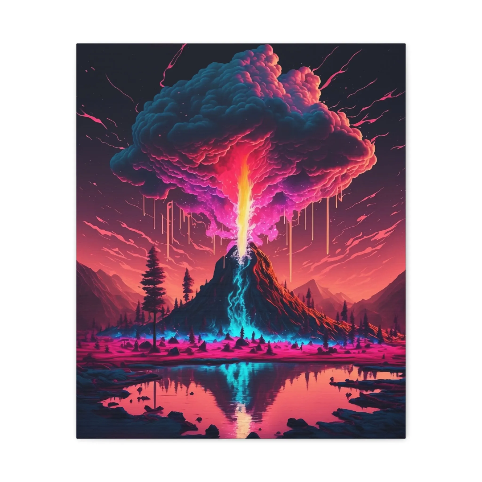 Mystic Mountain Etheric Eruption Canvas Spiritual Decor