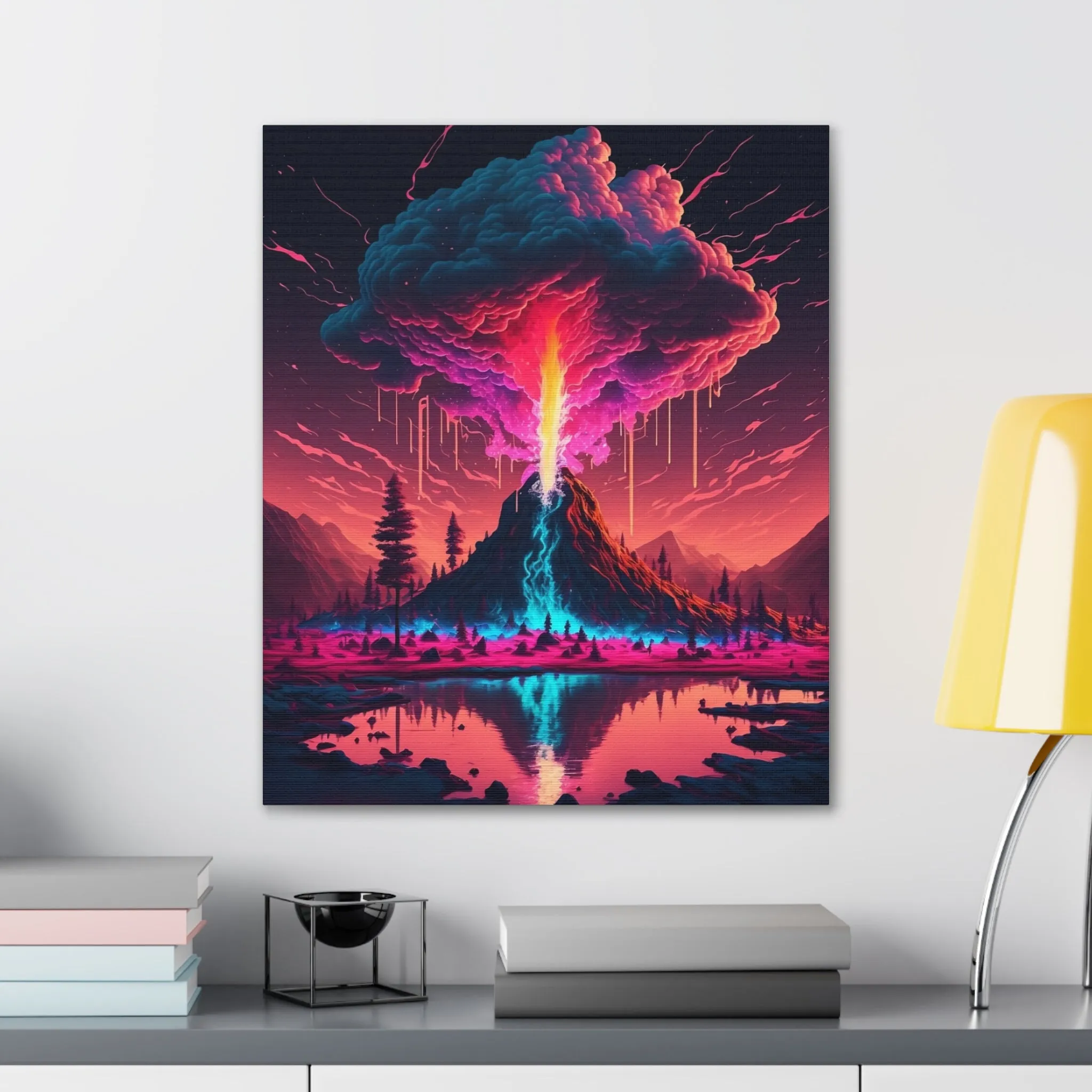 Mystic Mountain Etheric Eruption Canvas Spiritual Decor