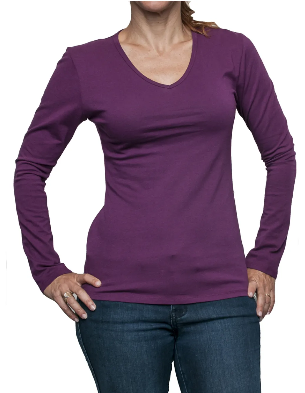 Necessitees t-shirt, v-neck long-sleeve