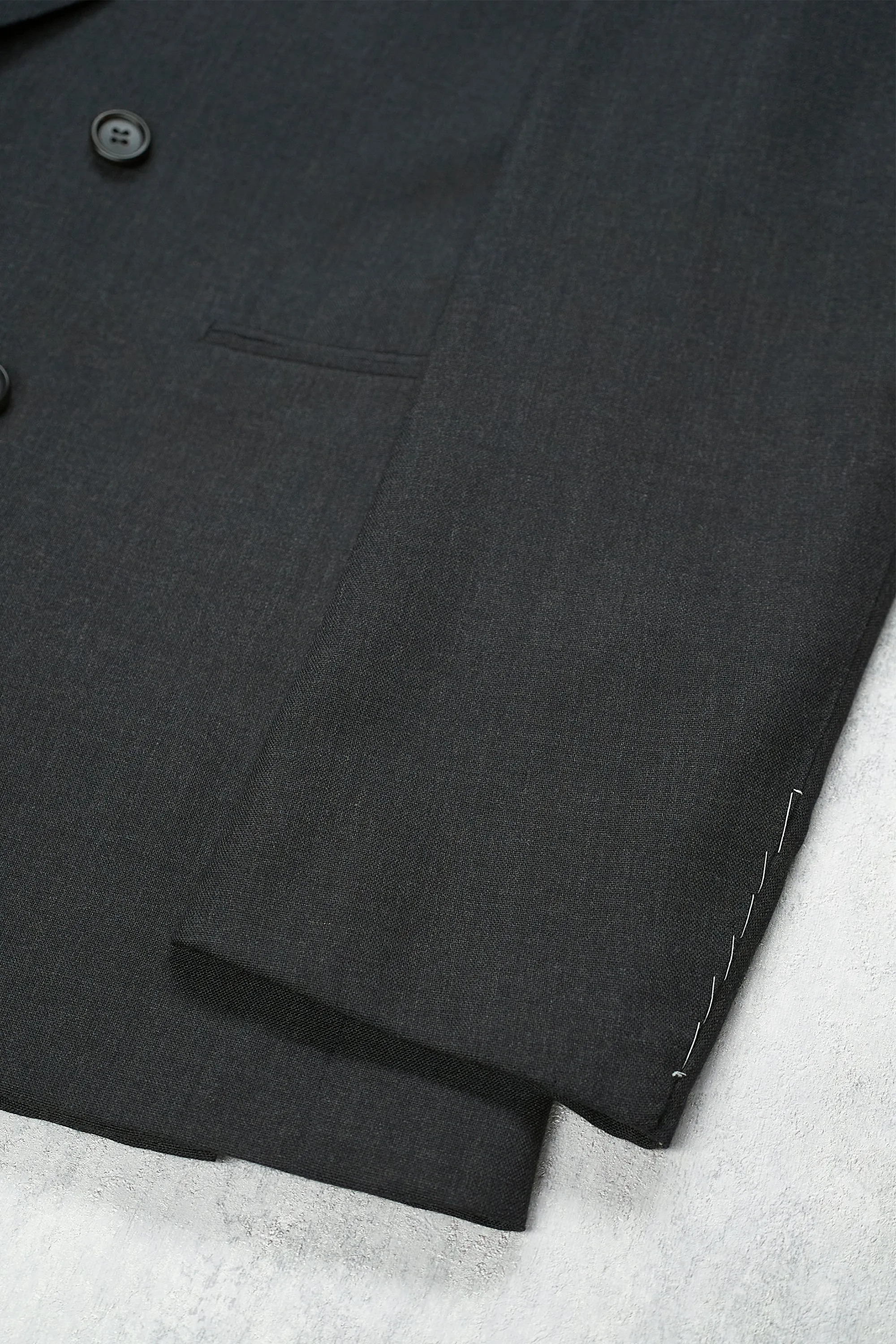 Orazio Luciano Dark Grey Worsted Wool DB Suit