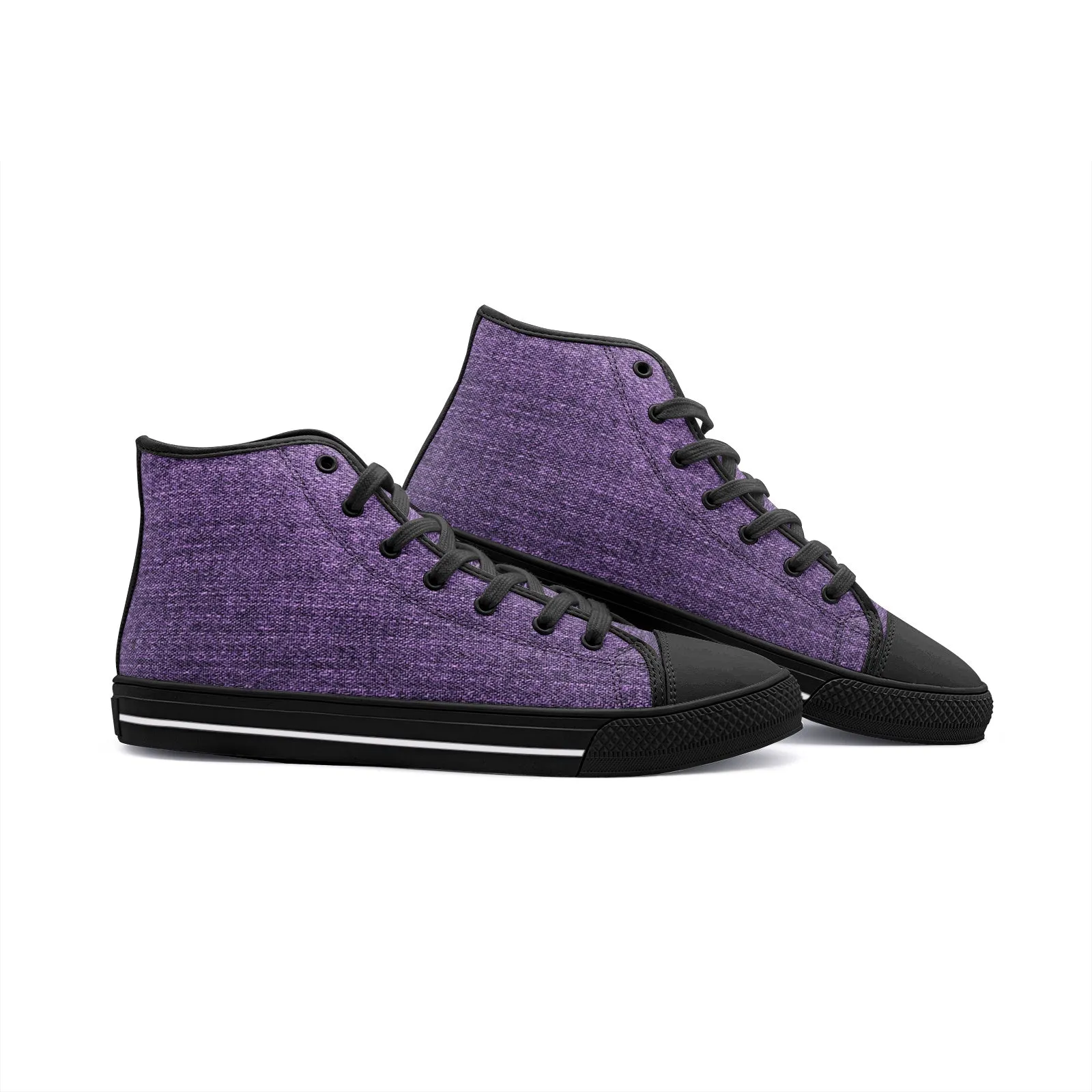 Our Best Canvas High Top Sneaker Men and Women Purple Denim Pattern