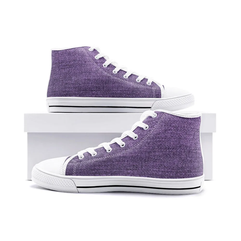 Our Best Canvas High Top Sneaker Men and Women Purple Denim Pattern