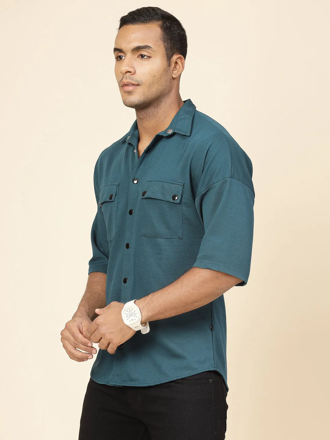 Oversized Utility Polyester Shirt