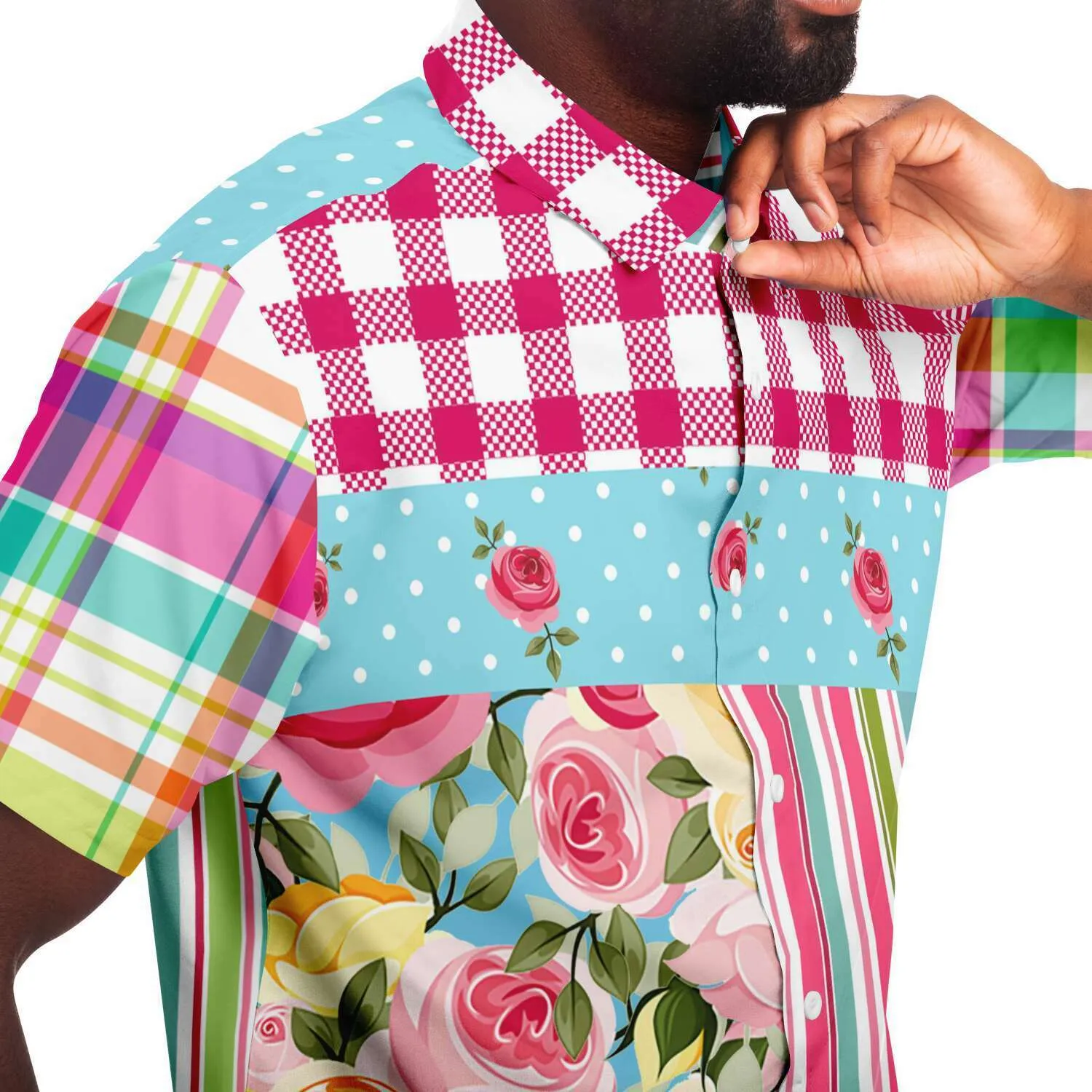 Parade of Roses Short Sleeve Button Down Shirt