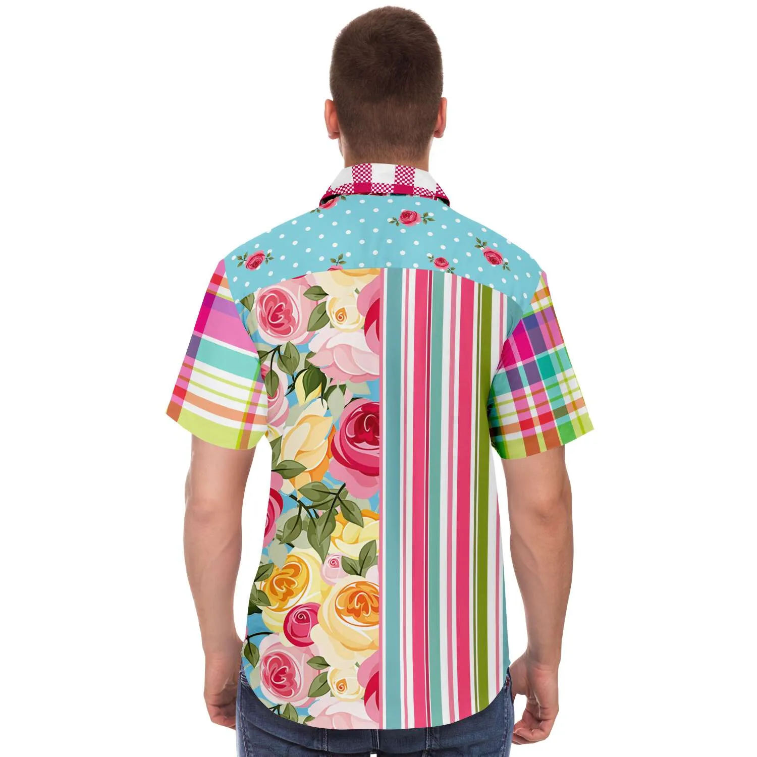 Parade of Roses Short Sleeve Button Down Shirt