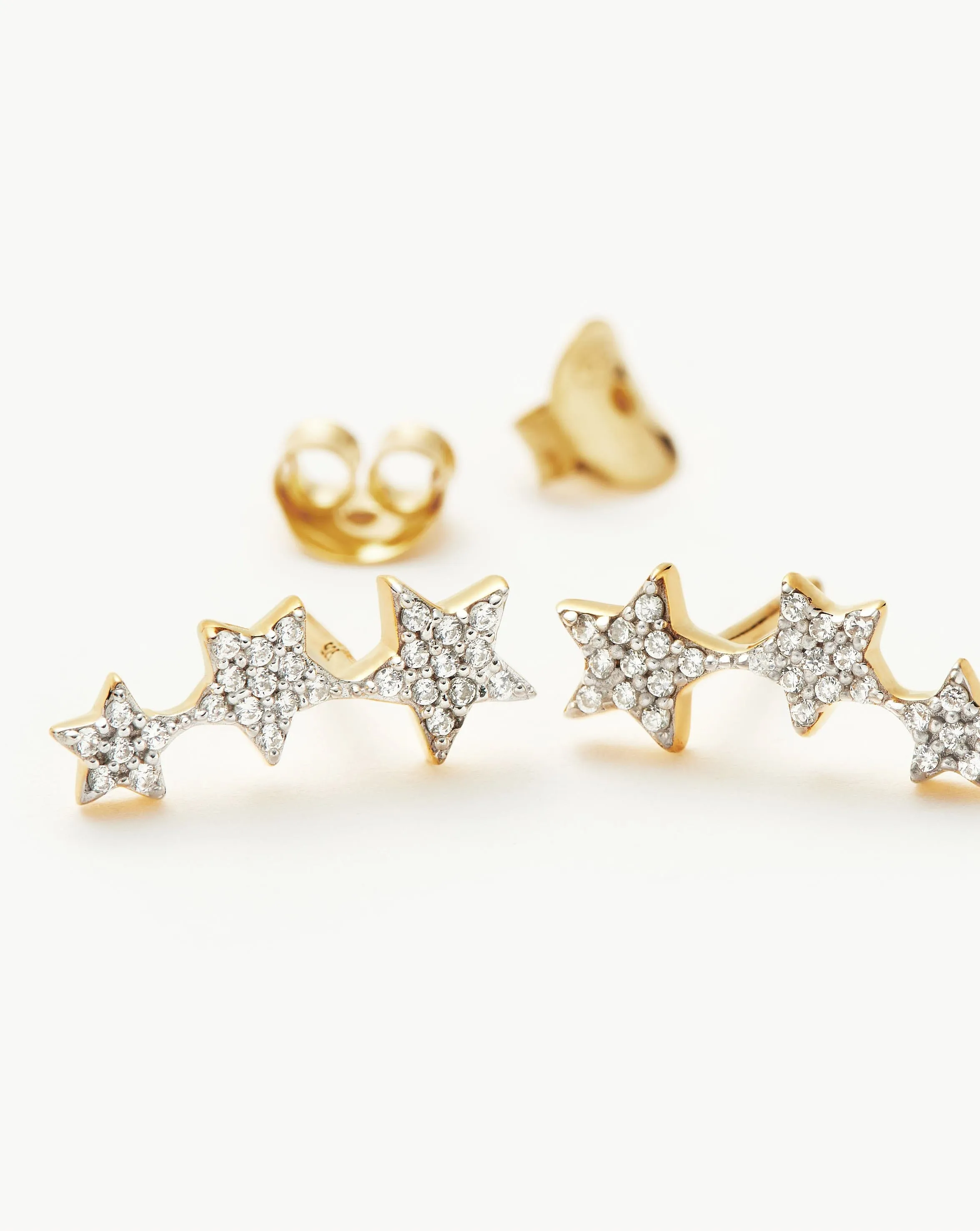 Pave Celestial Stud Earrings | 18ct Gold Plated Vermeil/Cubic Zirconia