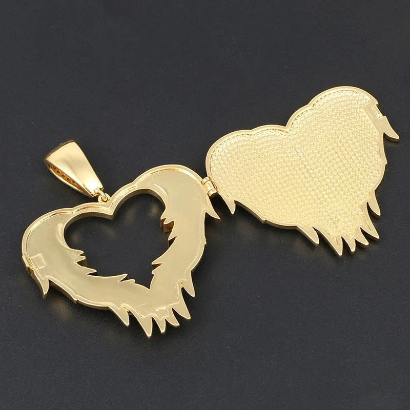 Personalized 18k Gold Heart Photo Pendant Necklace