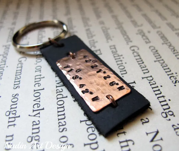 Personalized Latitude Longitude Keychain