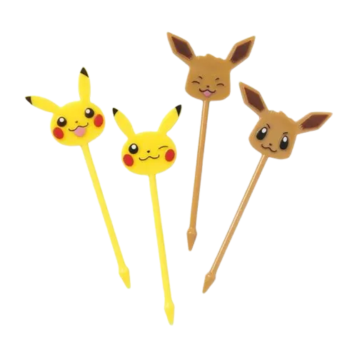 Pikachu & Eevee Pokemon Long Food Picks