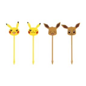 Pikachu & Eevee Pokemon Long Food Picks